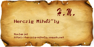 Herczig Mihály névjegykártya